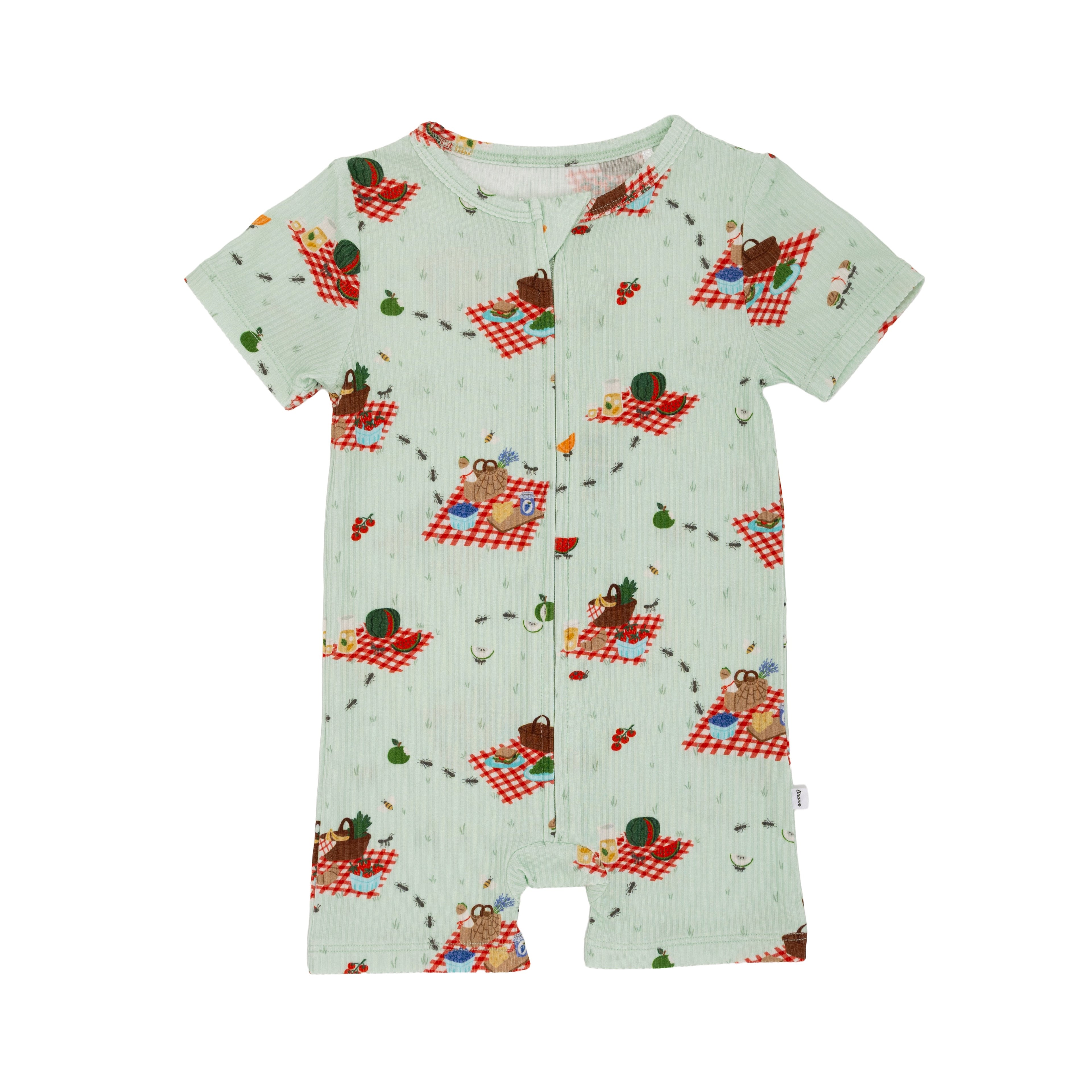 Summer Picnic Small Ribbed Summer Zip Romper
