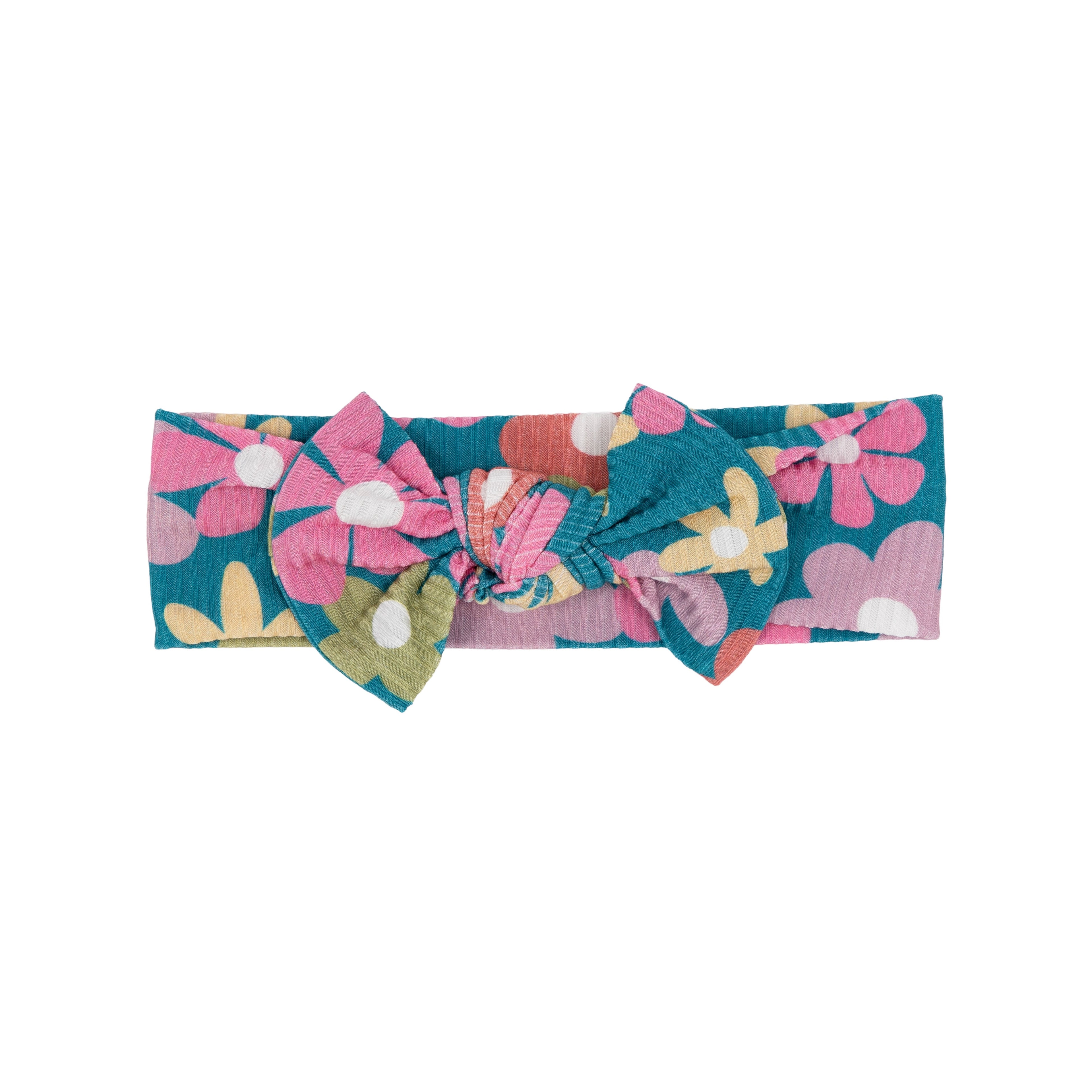 Retro Daisies Small Ribbed Bow