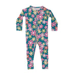 Retro Daisies Small Ribbed Zip Romper