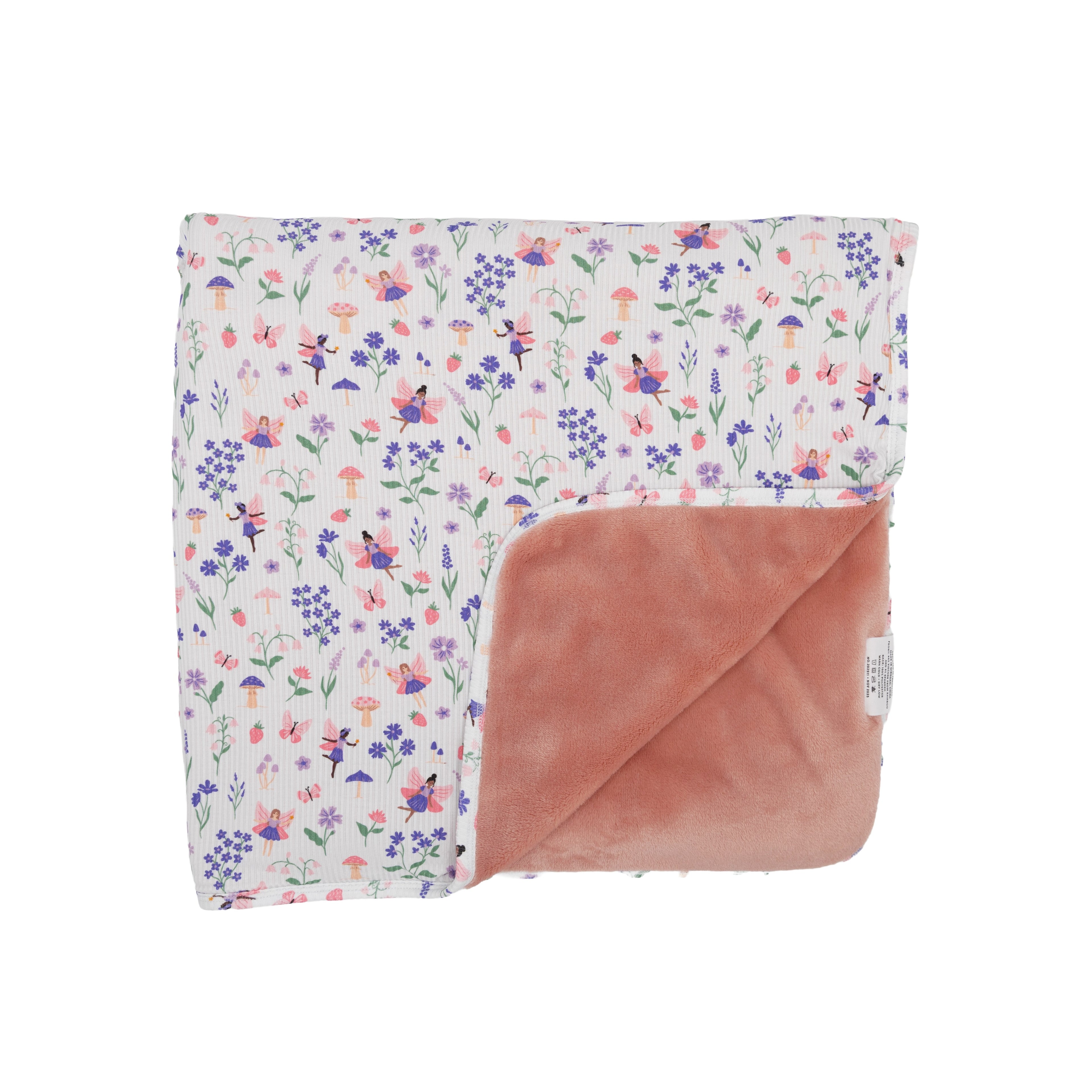 Fairy Garden Small Ribbed Toddler Blanket