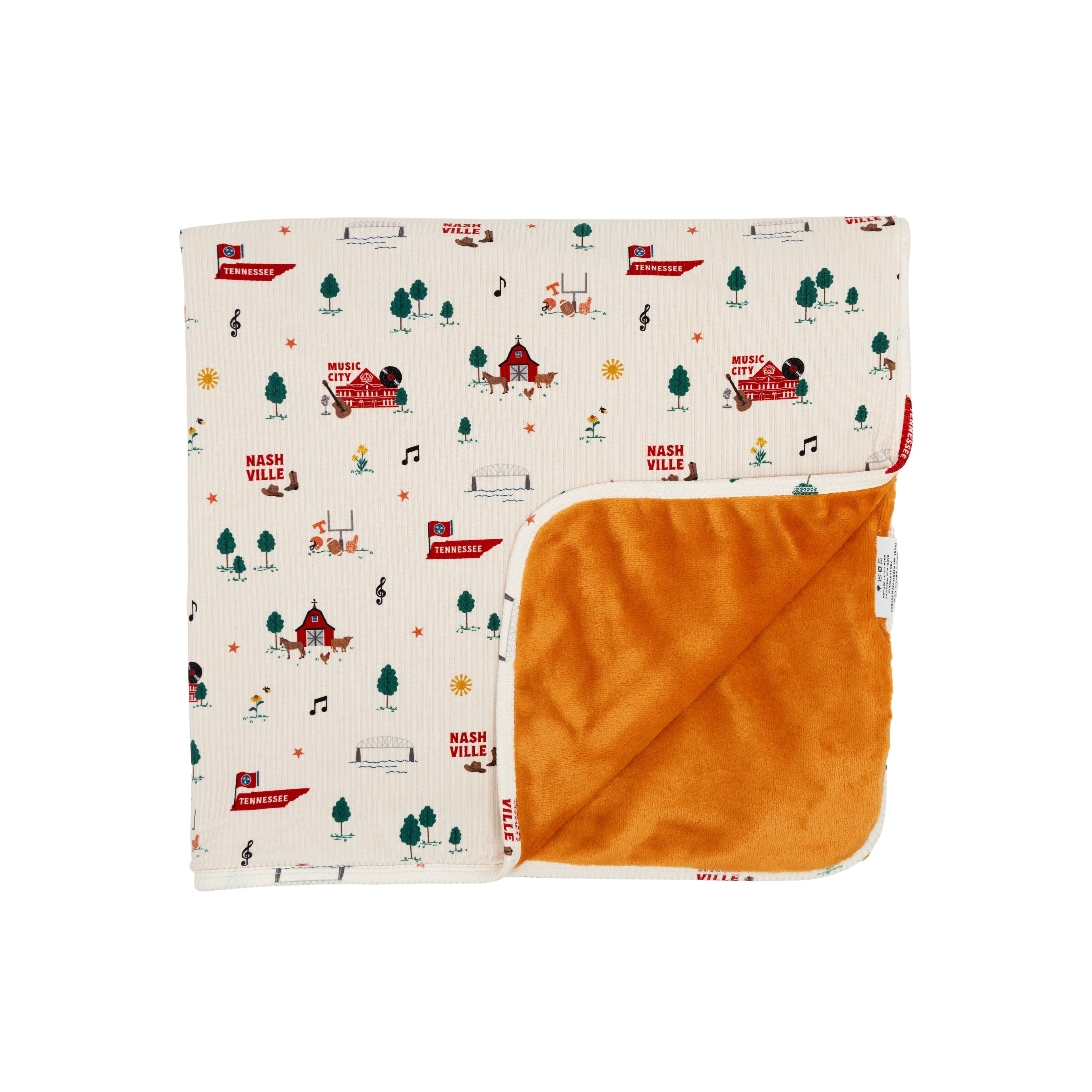 Music City Tennessee Small Ribbed Toddler Blanket