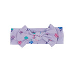 Lilac Daisies Small Ribbed Bow