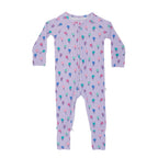 Lilac Daisies Small Ribbed Zip Romper