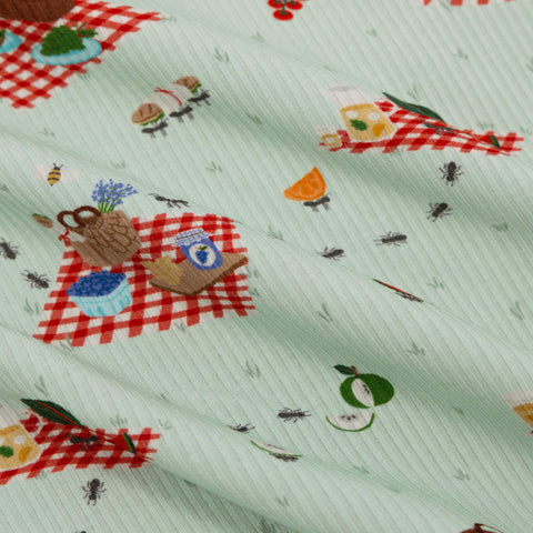 Summer Picnic Small Ribbed Toddler Blanket