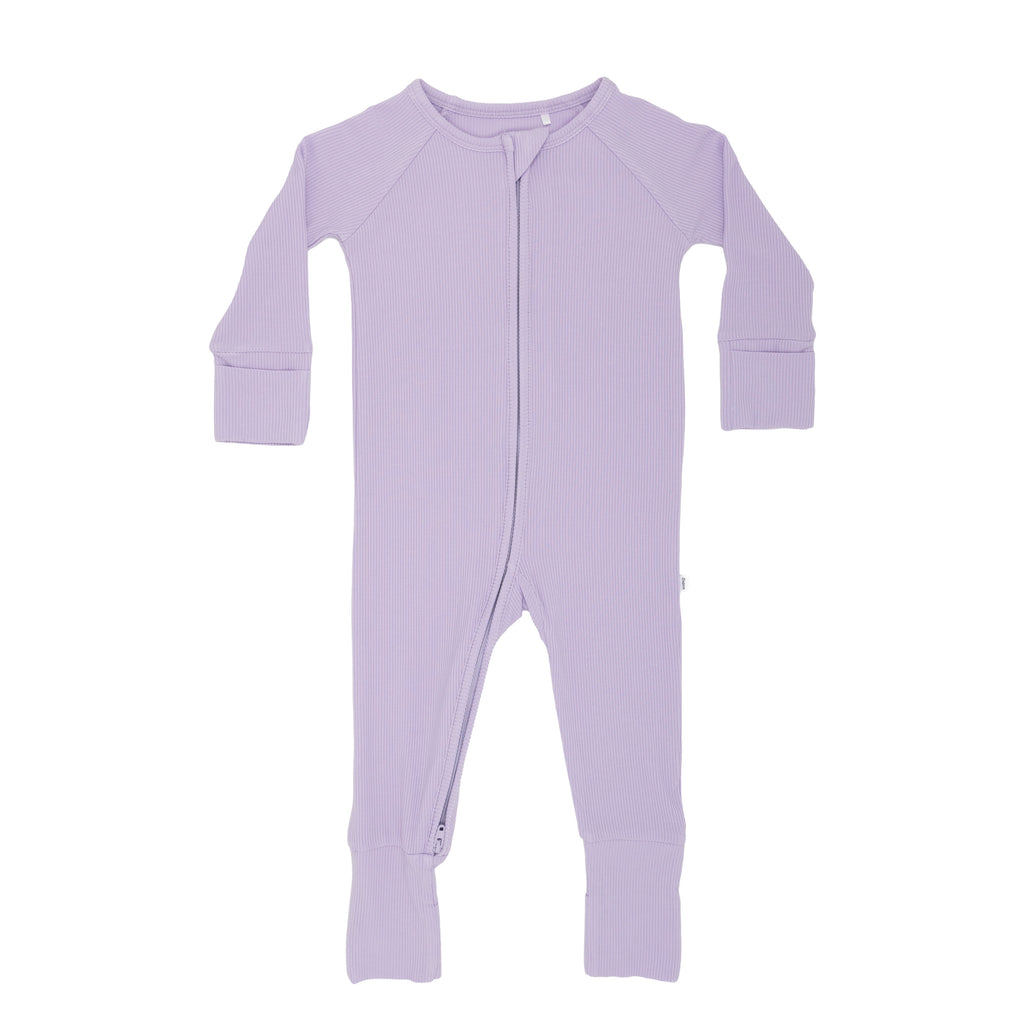 Lavender Small Ribbed Zip Romper