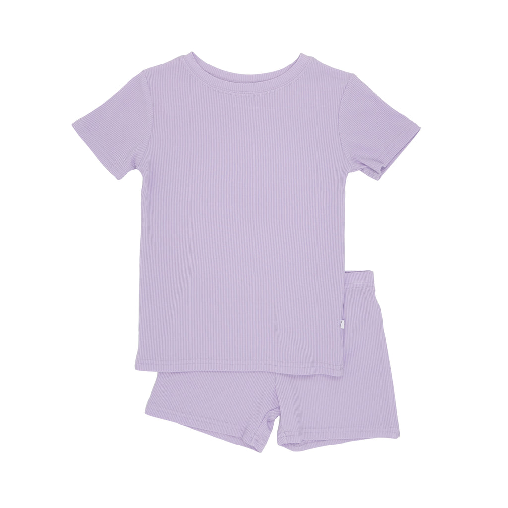 Lavender Small Ribbed Shorts Two-Piece Set