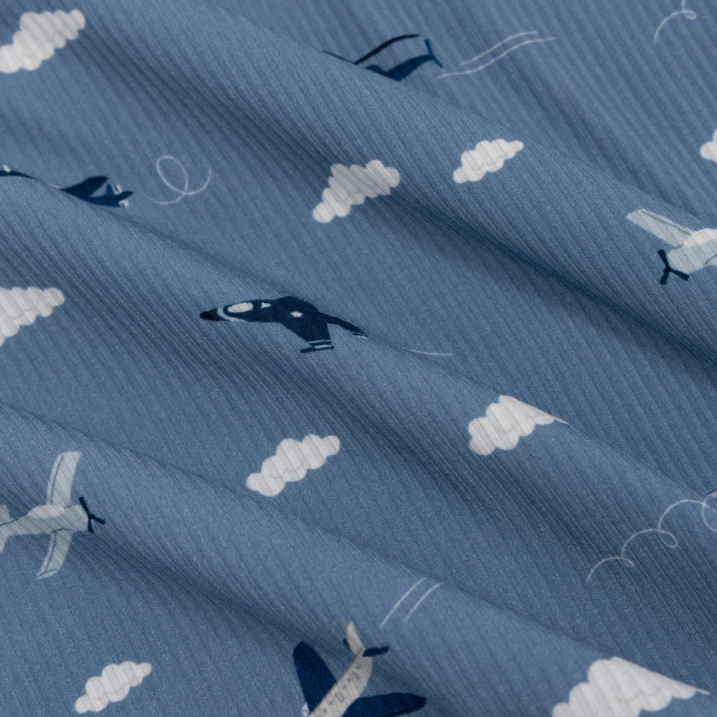 Take Flight Blue Small Ribbed Shorts Two-Piece Set