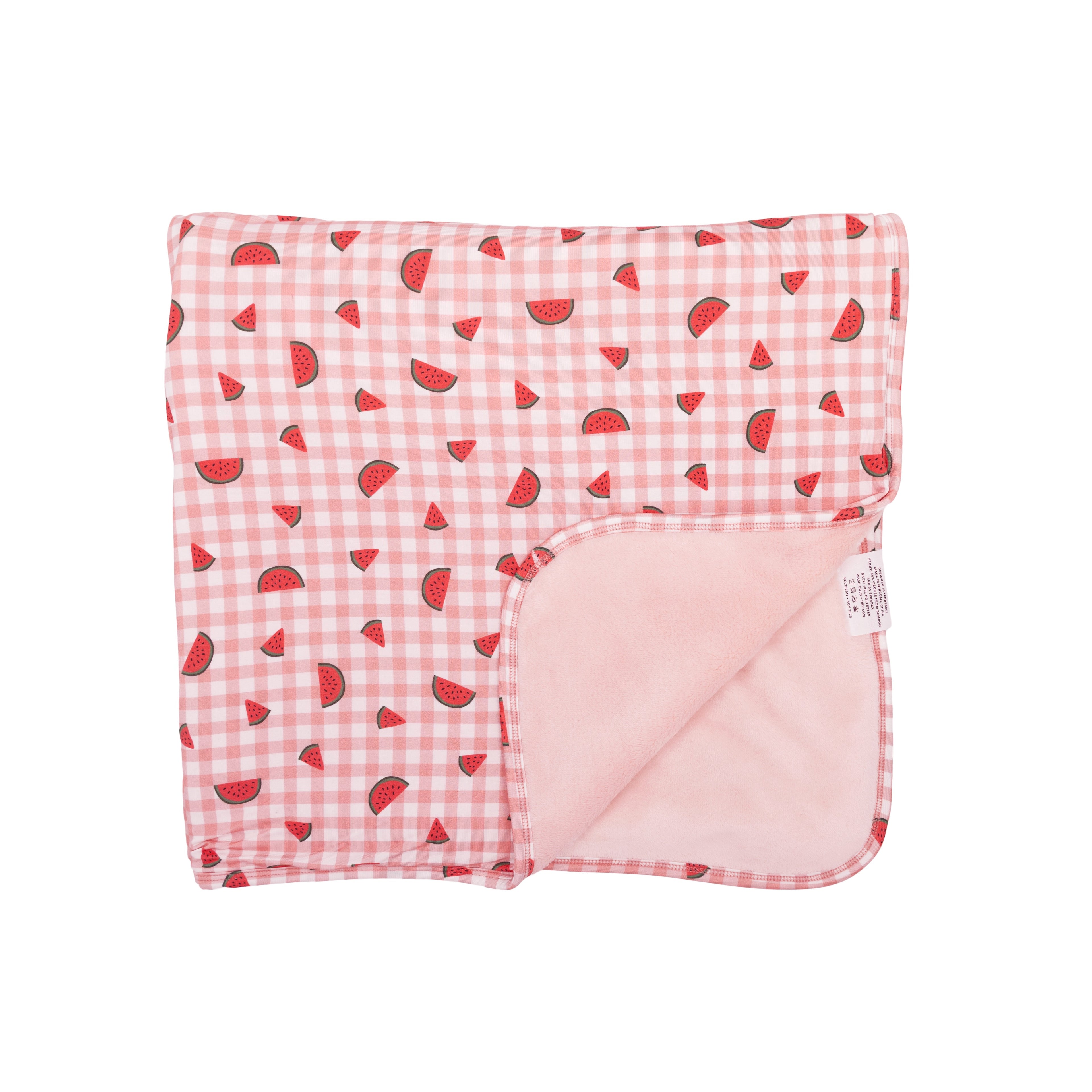 Watermelon Pink Gingham Toddler Blanket