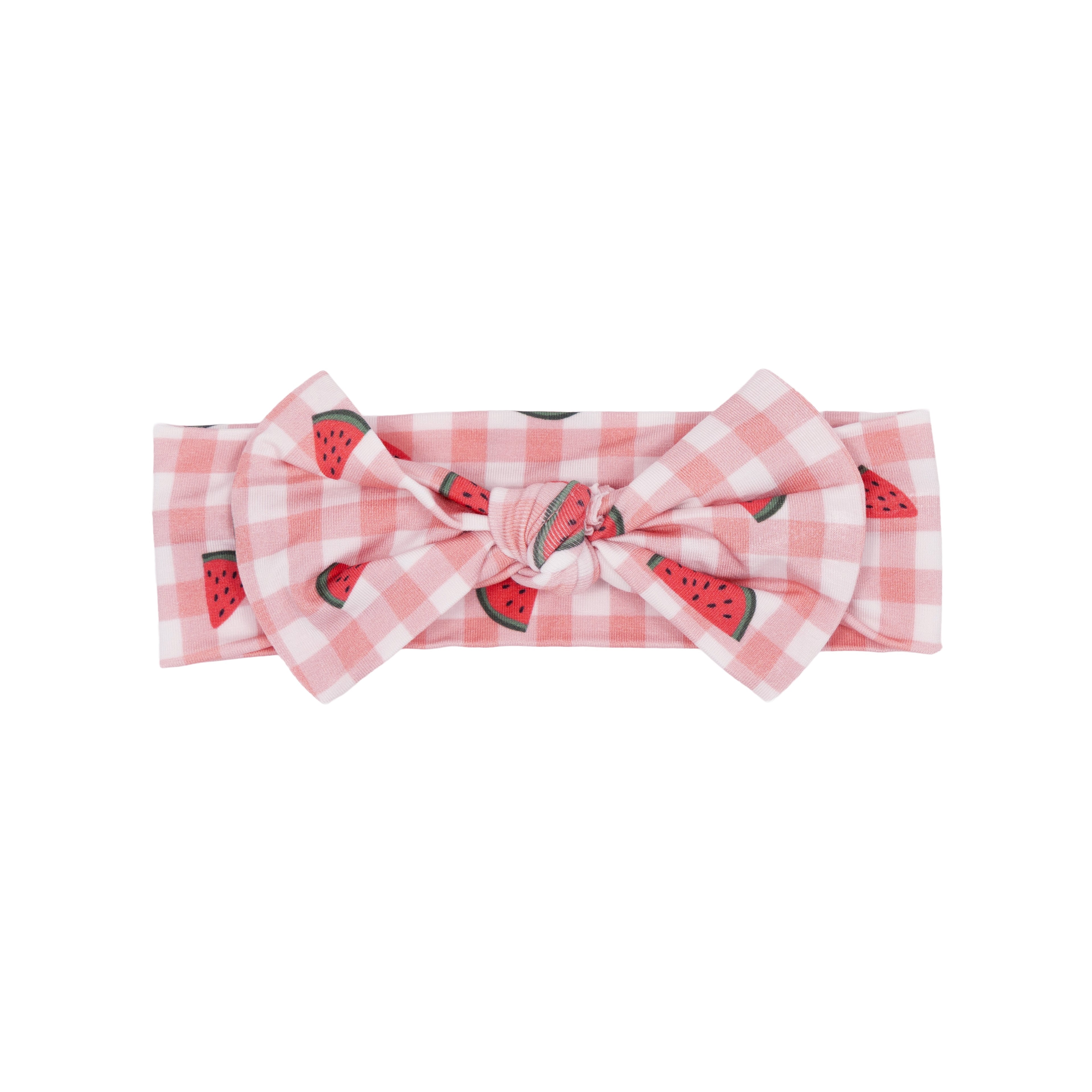 Watermelon Pink Gingham Bow