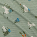 Sage Bunnies Small Ribbed Zip Romper