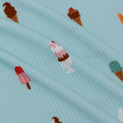 Ice Cream Shop Small Ribbed Summer Zip Romper