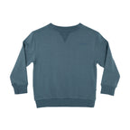 Dark Steel Blue with Brave Embroidered Bamboo French Terry Pullover