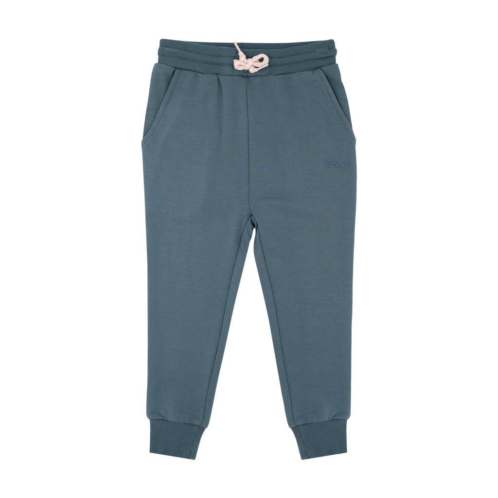 Dark Steel Blue Bamboo French Terry Joggers