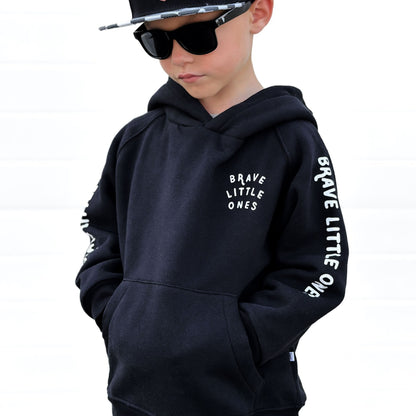 Brave Little Ones Midnight Black Signature Sleeve Fleece Hoodie