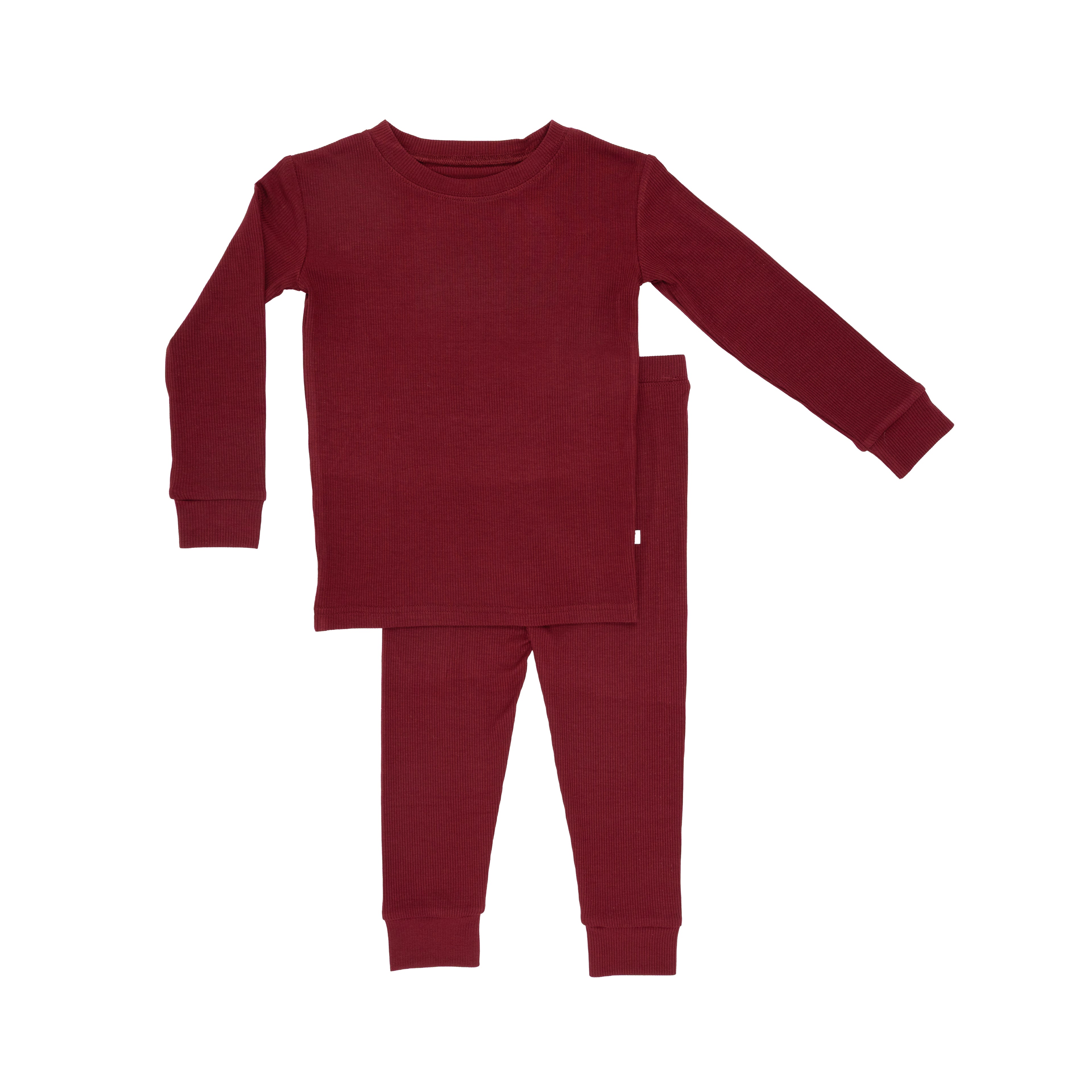 Maroon Small Ribbed Two-Piece Set