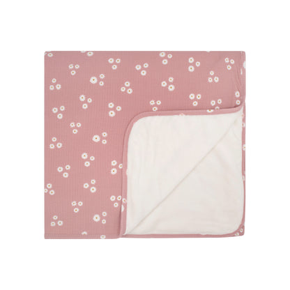 Mauve Blooms Small Ribbed Youth Blanket