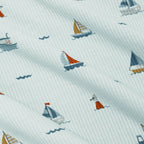 Nautical Boats Small Ribbed Zip Romper