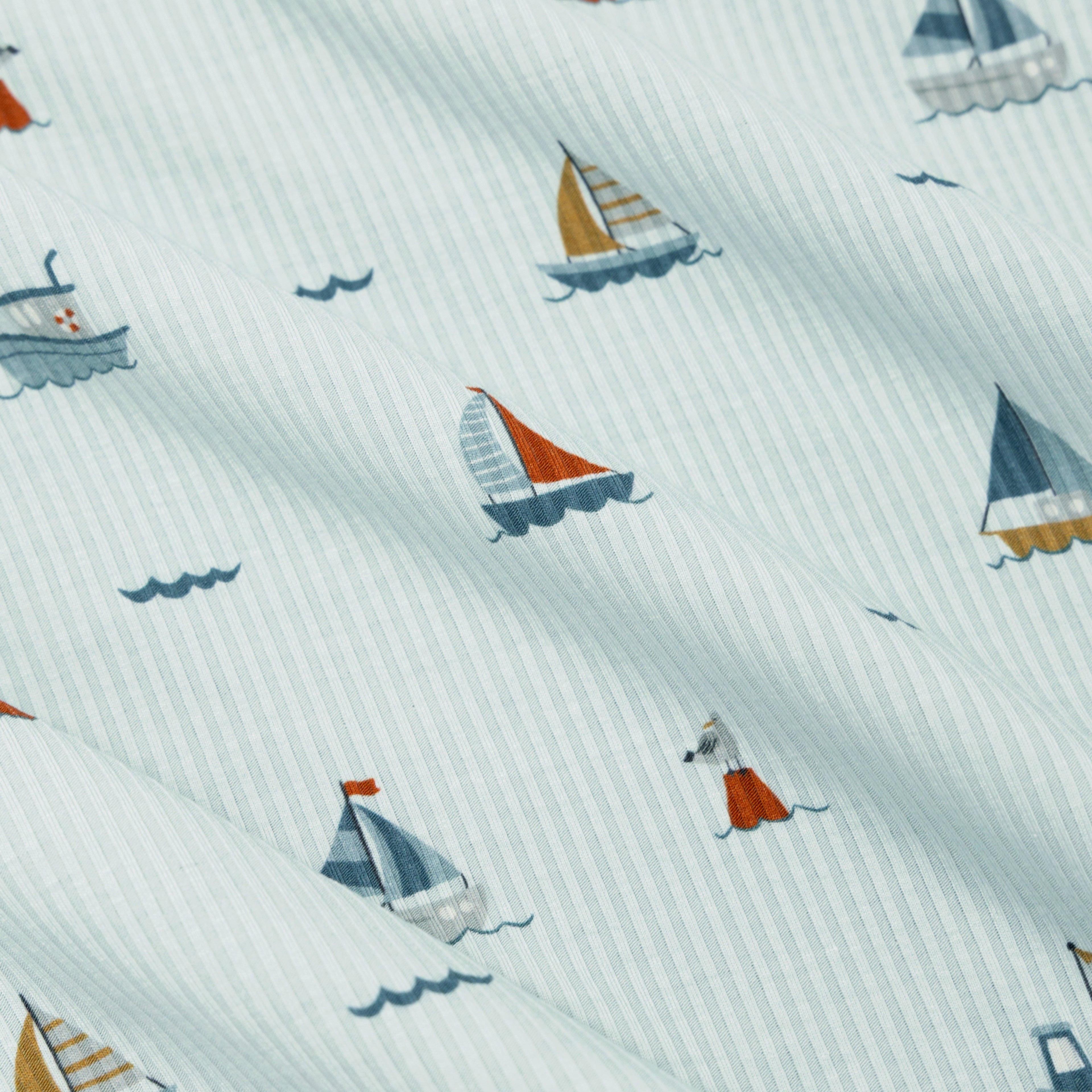 Nautical Boats Small Ribbed Zip Romper