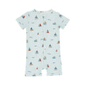 Nautical Boats Small Ribbed Summer Zip Romper