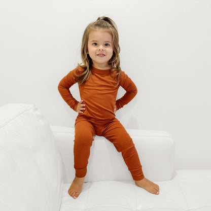 Rust Small Ribbed Two-Piece Set