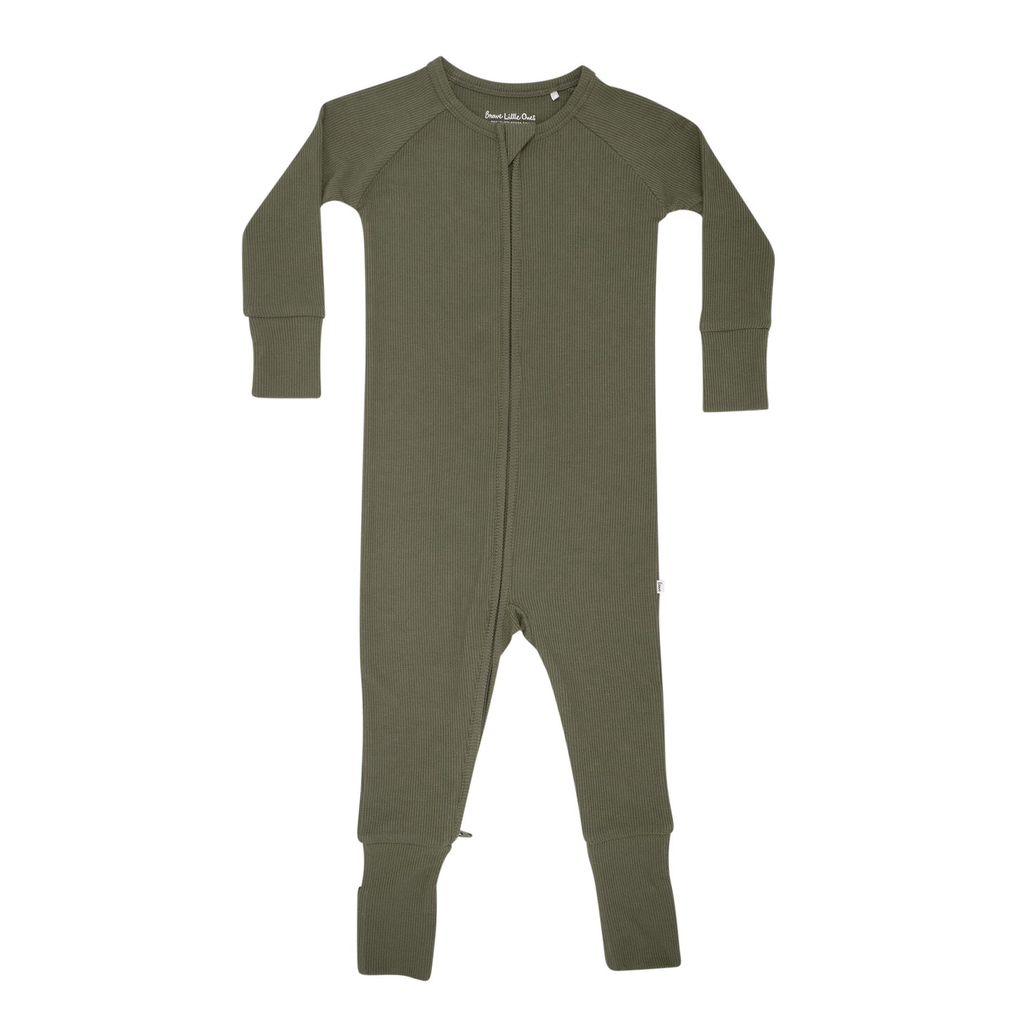 Pine Green Small Ribbed Zip Romper