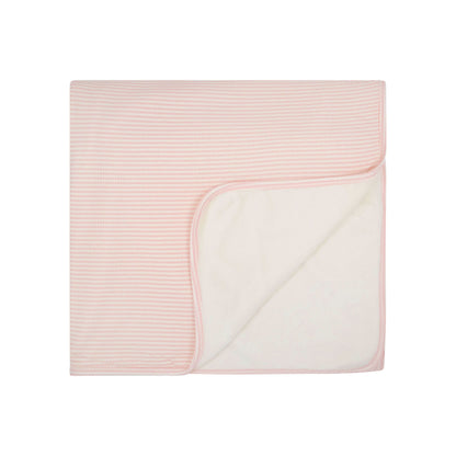 Pink Small Stripe Ribbed Youth Blanket