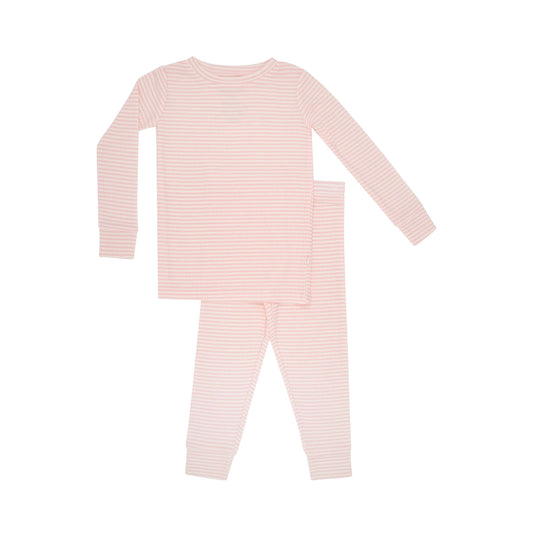 Pink Small Stripe Ribbed Two-Piece Set