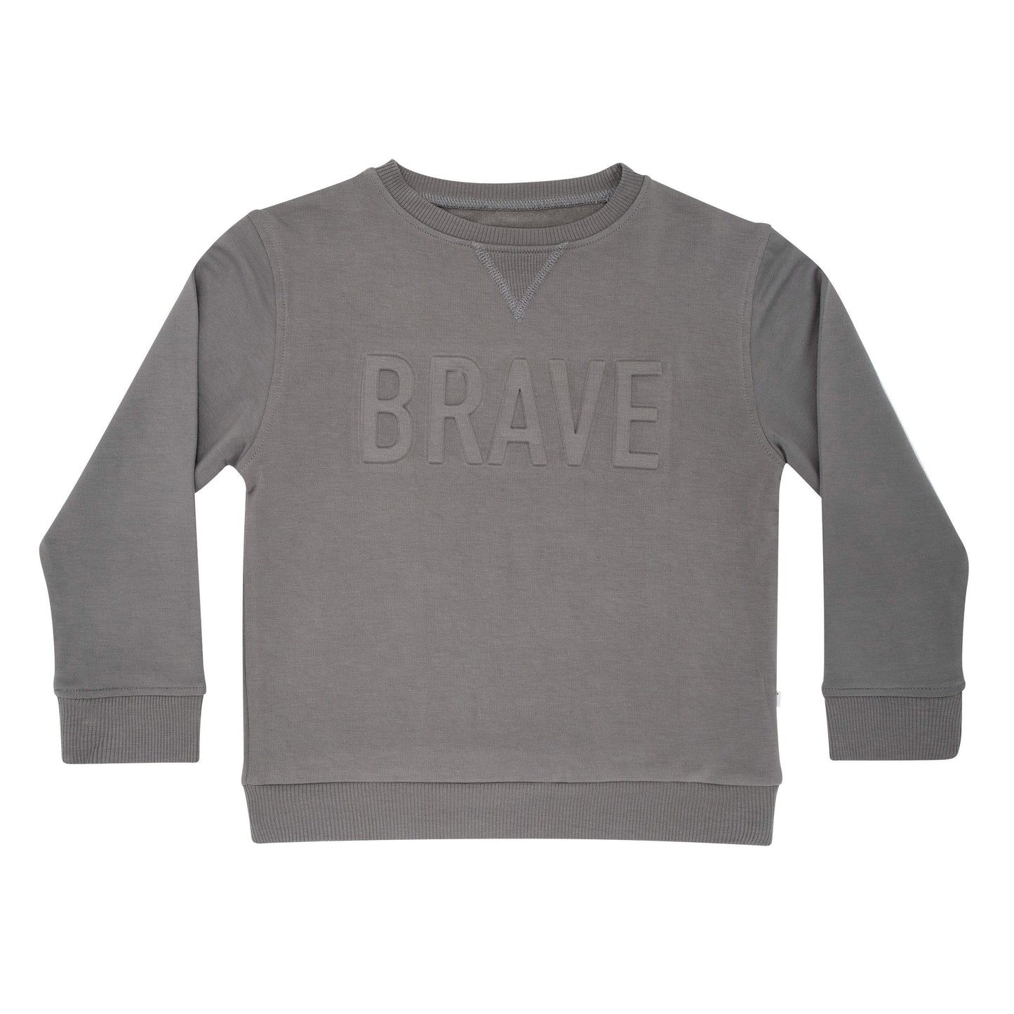 Dark Charcoal With Embossed Brave Bamboo French Terry Pullover