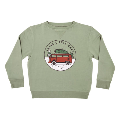 VW Bus Pale Sage Bamboo French Terry Pullover