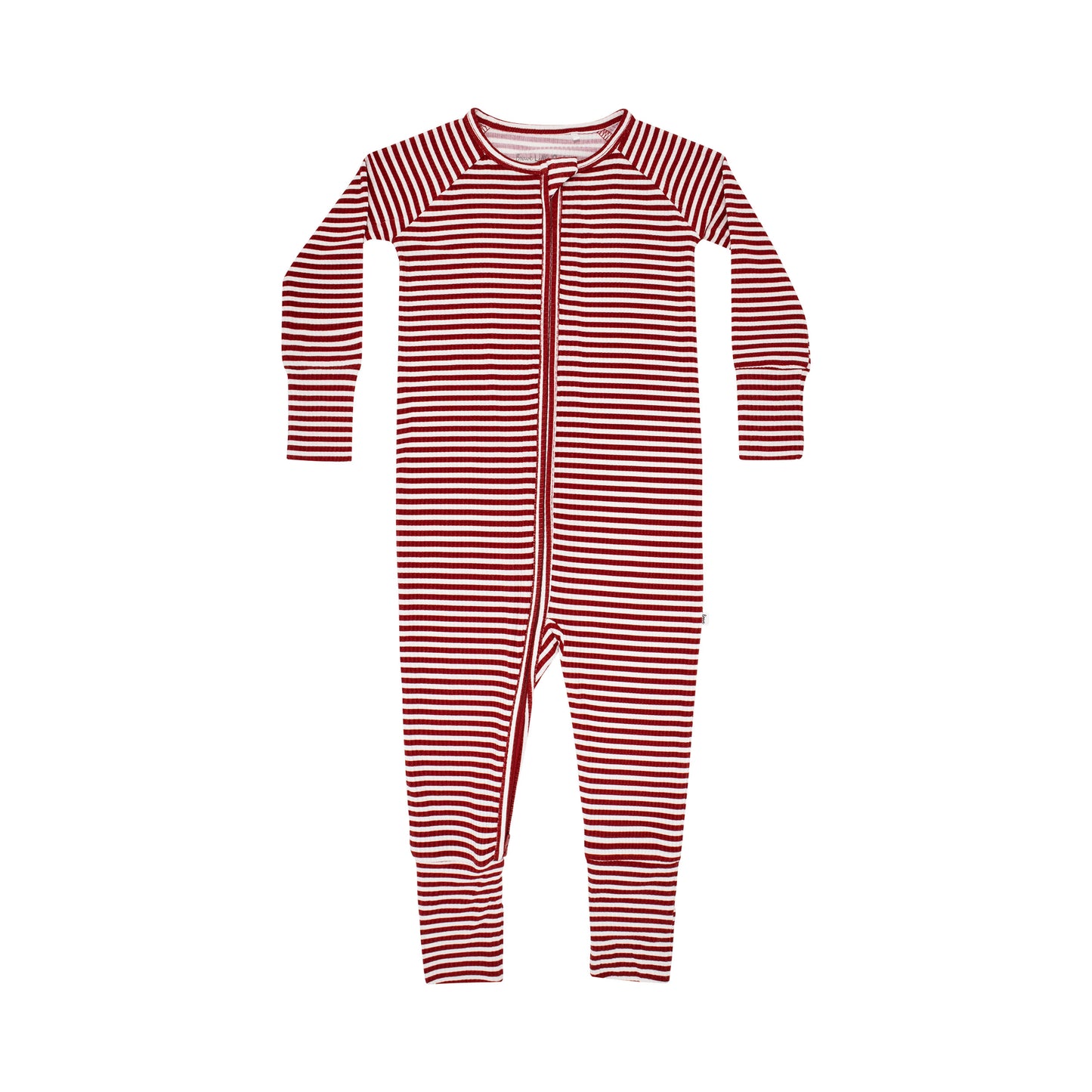 Red Stripe Small Ribbed Zip Romper