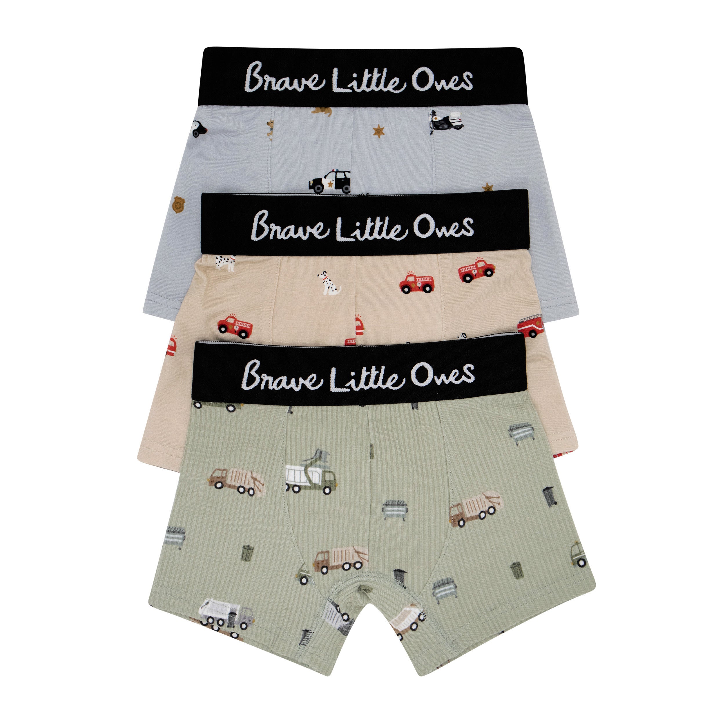 Trash Trucks, Firetrucks and Police Boxer Brief 3 Pack