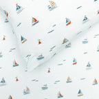 Nautical Boats Twin Sheet With Pillow Case