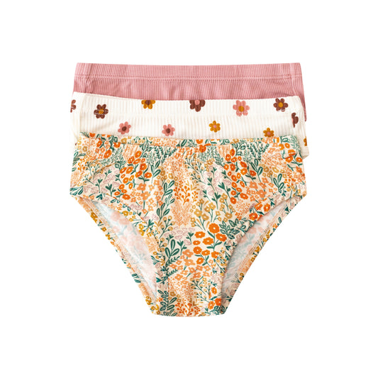 Pink Daisies, Mauve and Wildflowers Underwear 3 pack