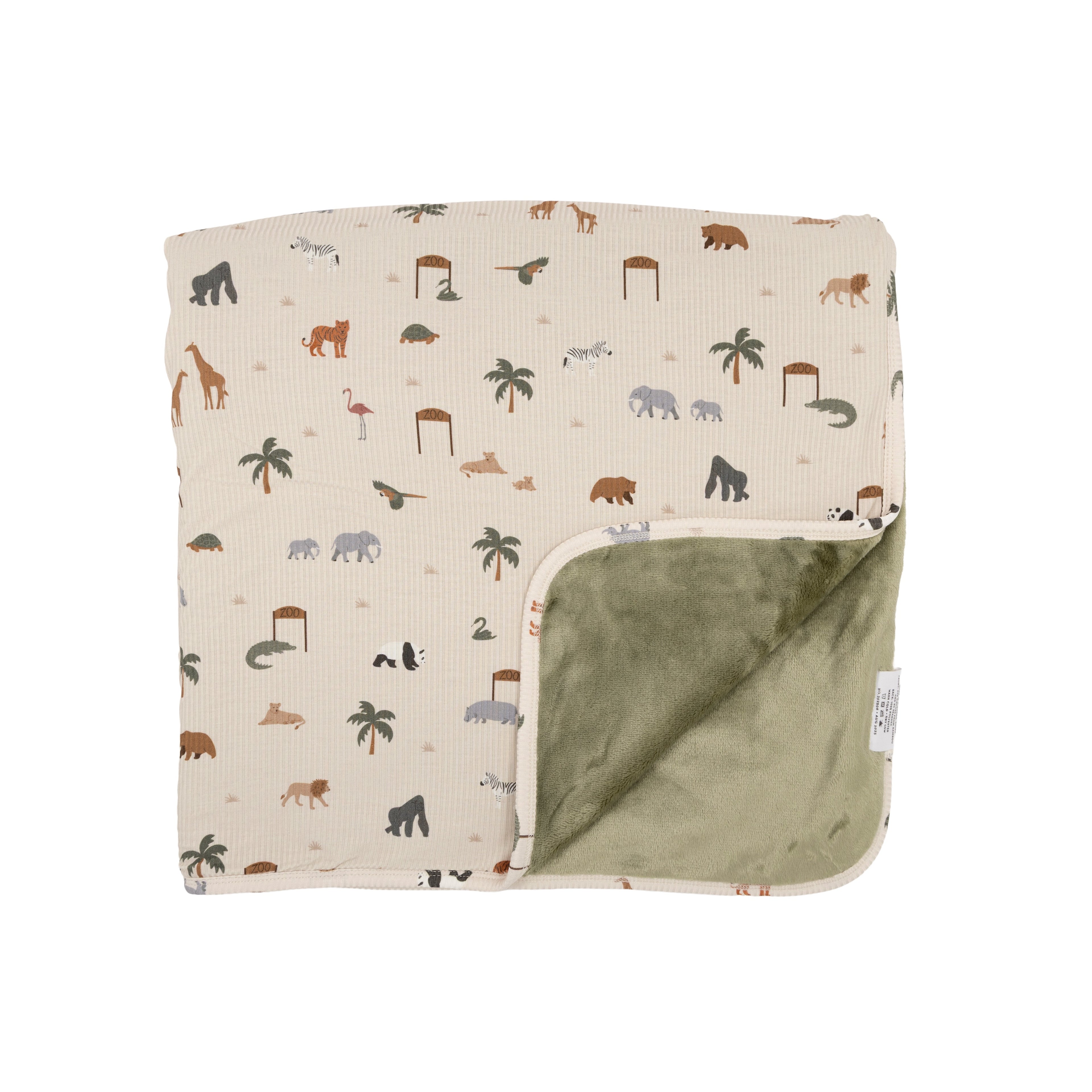Zoo Day Small Ribbed Toddler Blanket