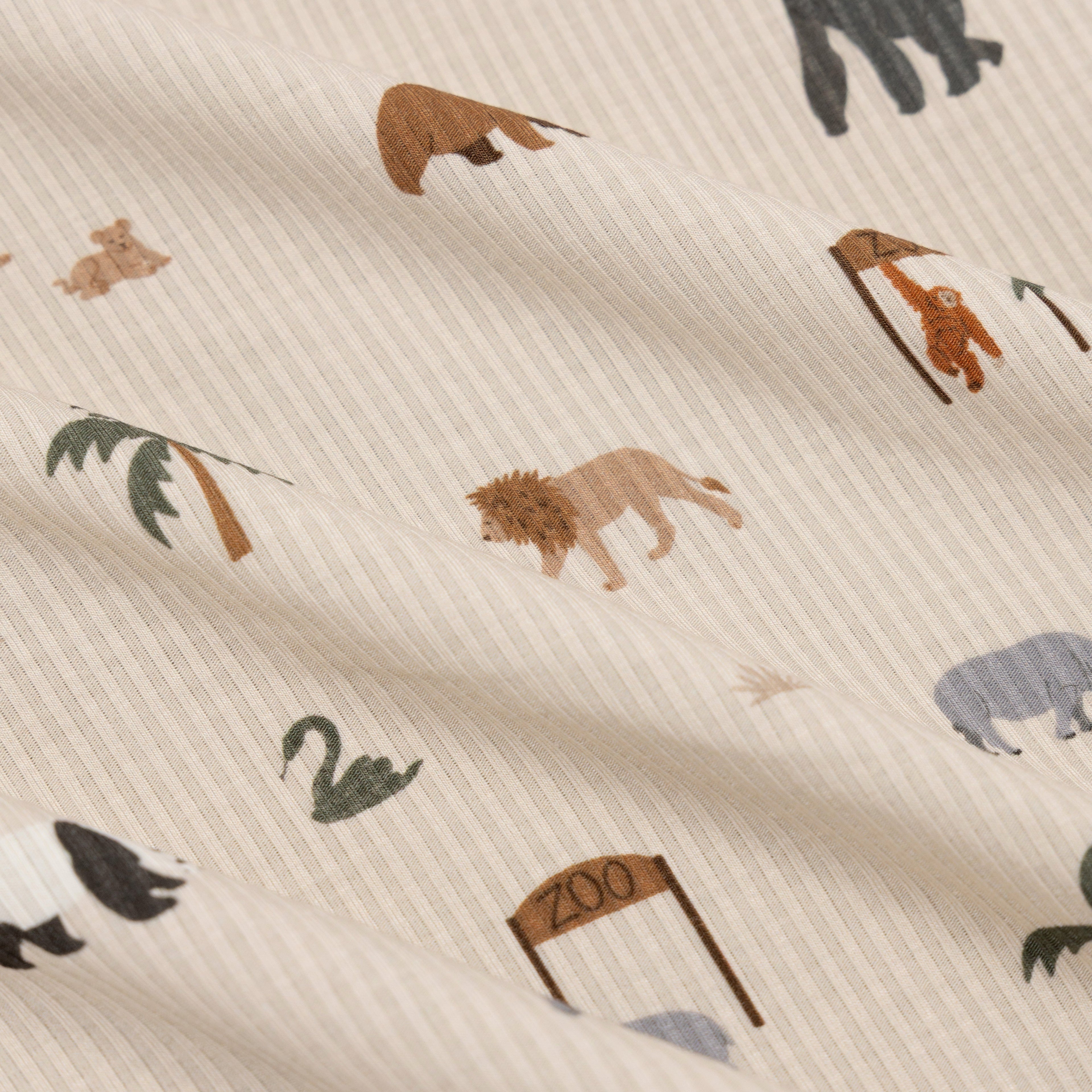 Zoo Day Small Ribbed Zip Romper