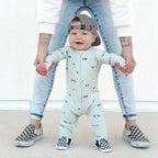 Race Cars Small Ribbed Zip Romper