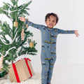 Christmas Trains Small Ribbed Zip Romper