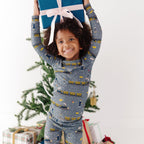 Christmas Trains Small Ribbed Two-Piece Set