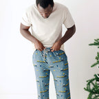 Christmas Trains Small Ribbed Men's Pants