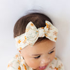 Autumn Floral Small Ribbed Bow