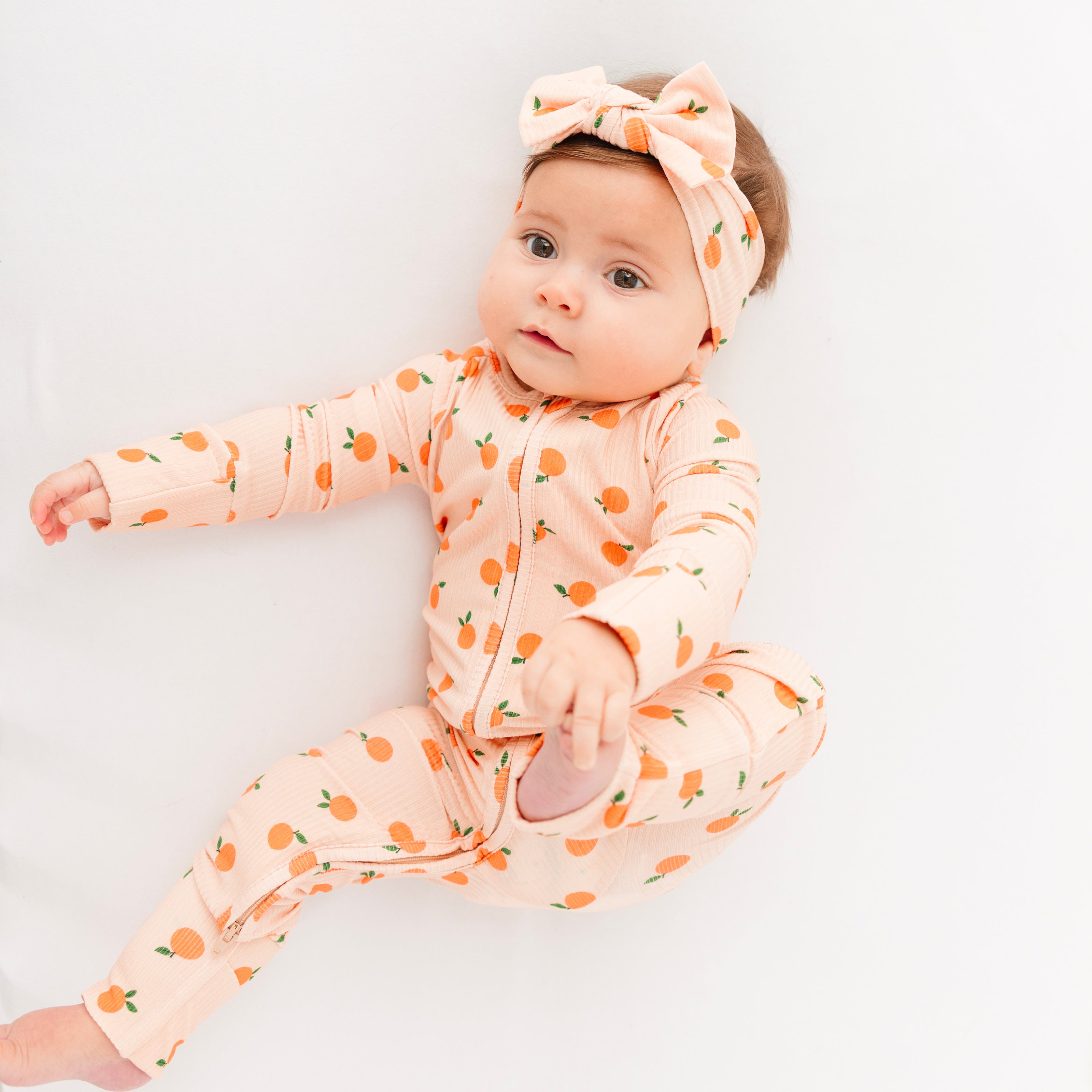 Oranges Small Ribbed Zip Romper