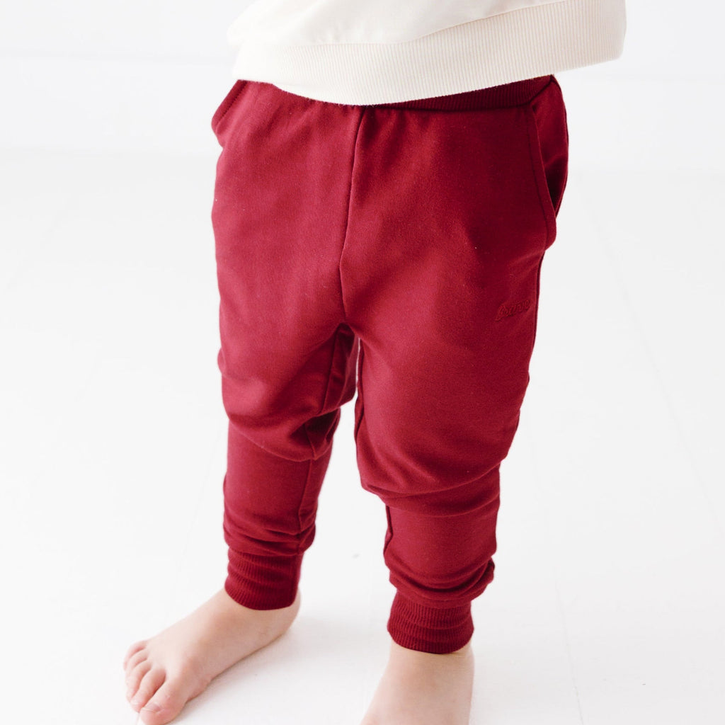 Maroon Bamboo French Terry Joggers