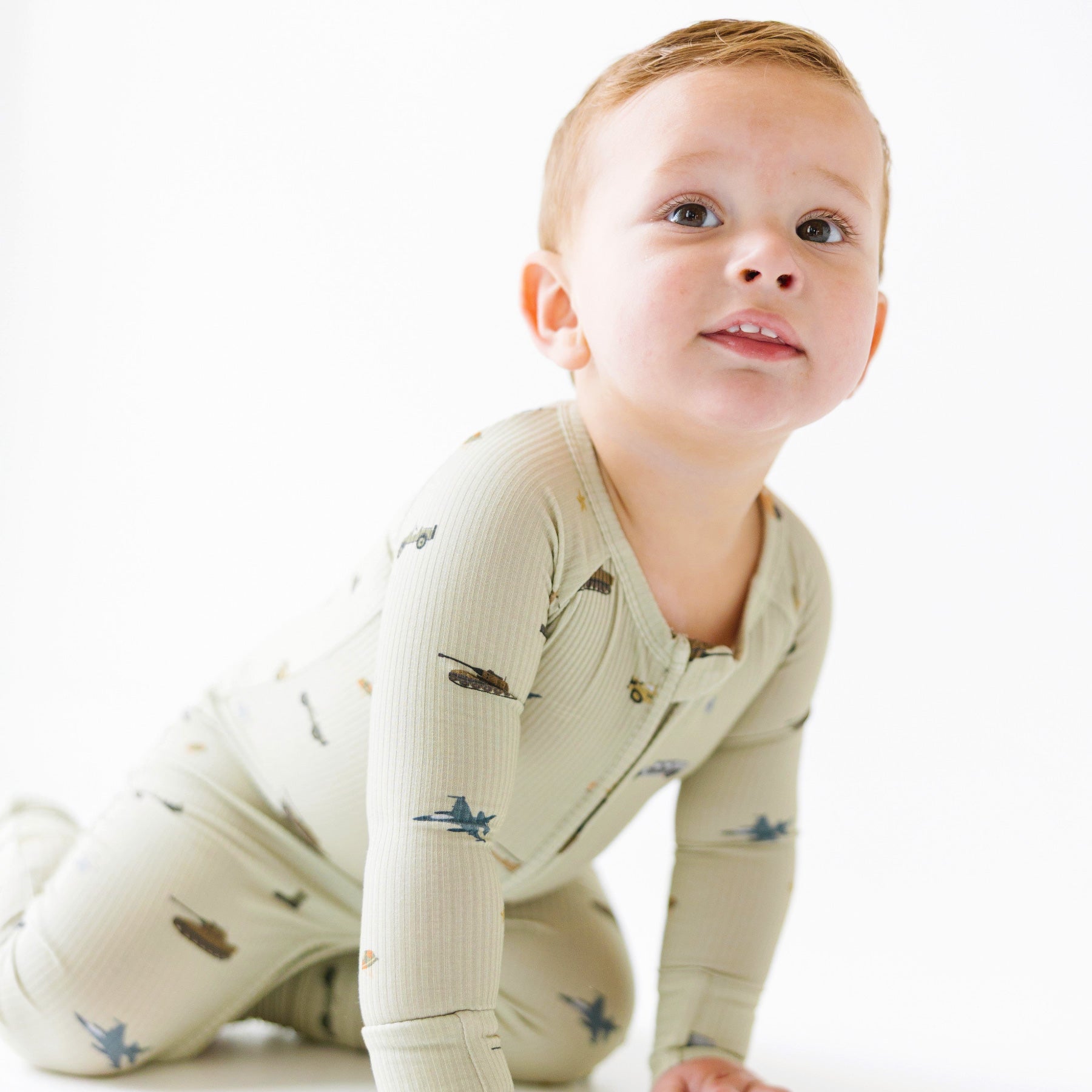 Military Small Ribbed Zip Romper