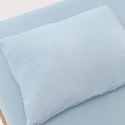 Dusty Coastal Blue Twin Sheet With Pillow Case