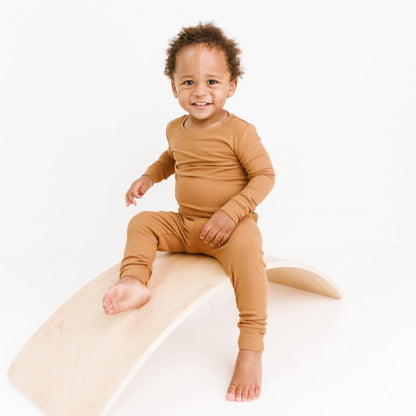 Camel Small Ribbed Two-Piece Set