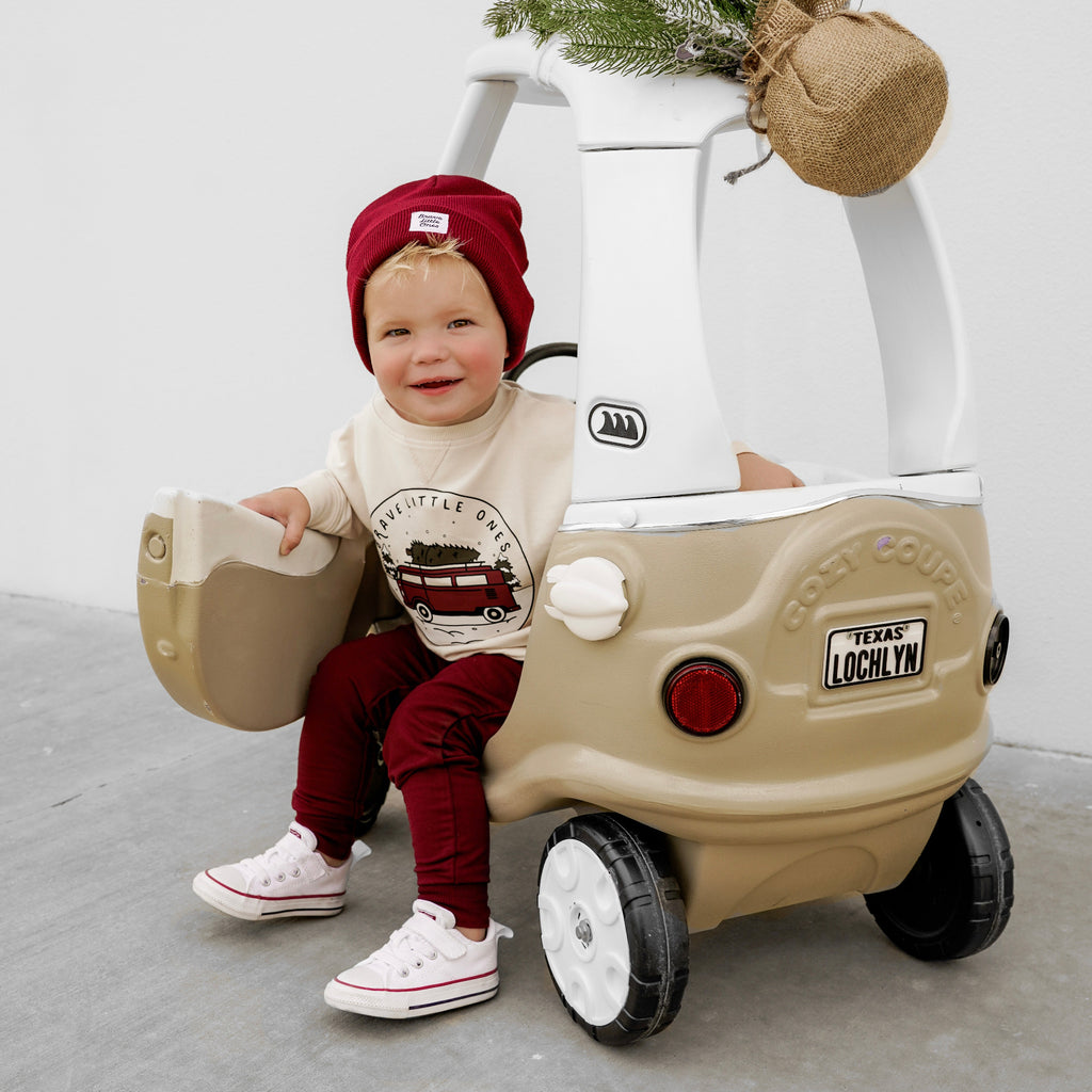 Maroon Bamboo French Terry Joggers