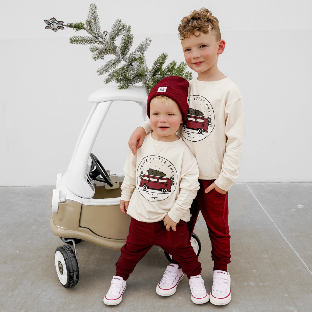 Maroon Bamboo French Terry Joggers