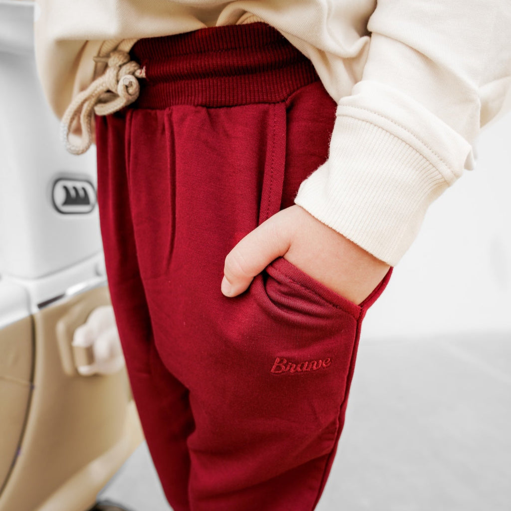 Maroon Bamboo French Terry Joggers