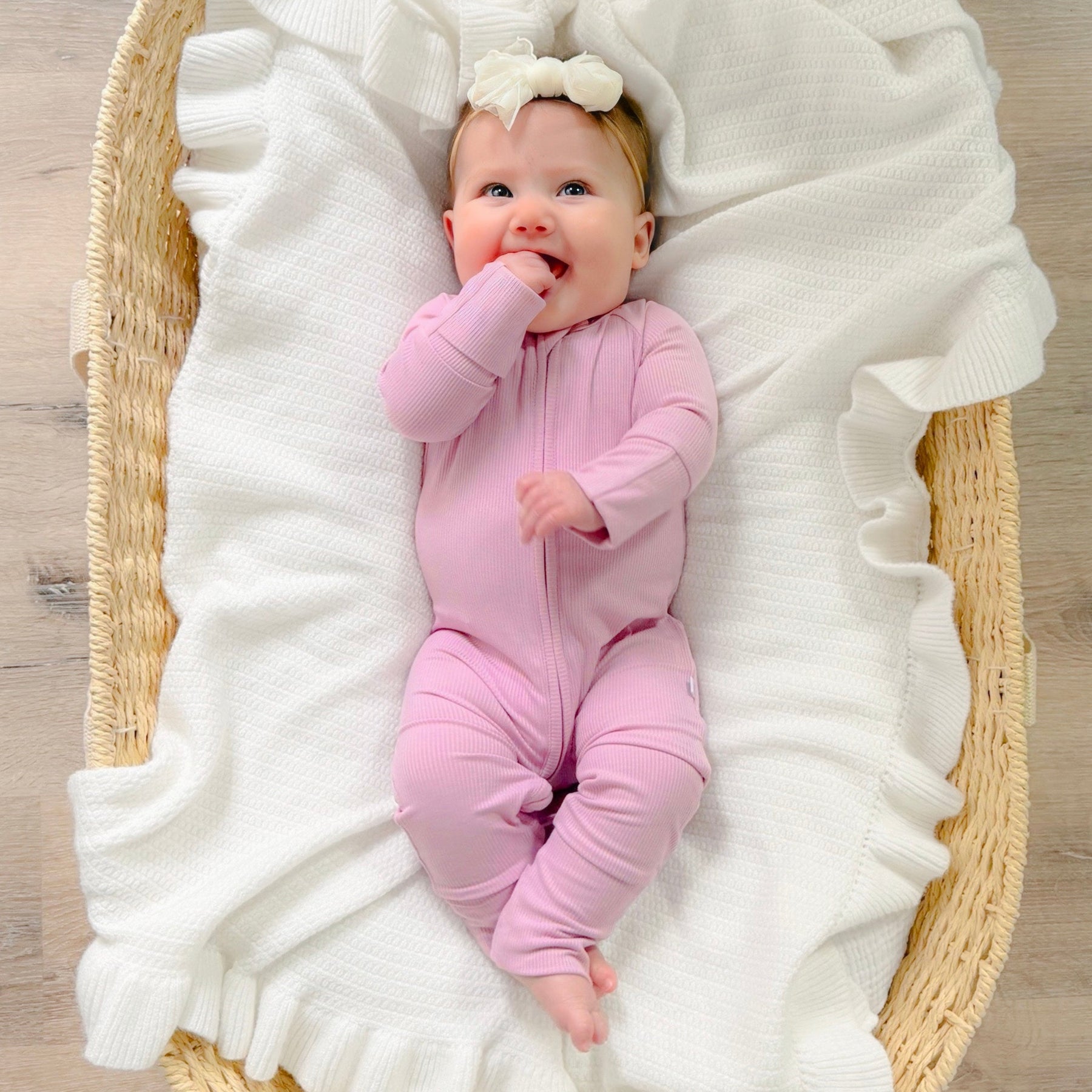 Lilac Mist Small Ribbed Zip Romper