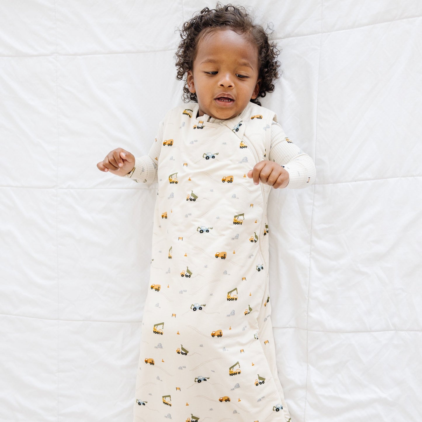 Construction Sleep Sack & Zip Romper Set